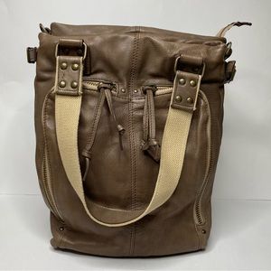 Kempton Co. New York Genuine Leather Compartment Travel Tote Shoulder Bag Purse